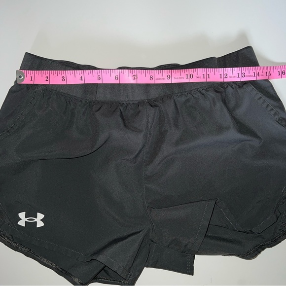 Under Armour Girls Sz 16 Youth XL Black Athletic Shorts Drawstring Pockets Cute! - Picture 5 of 8